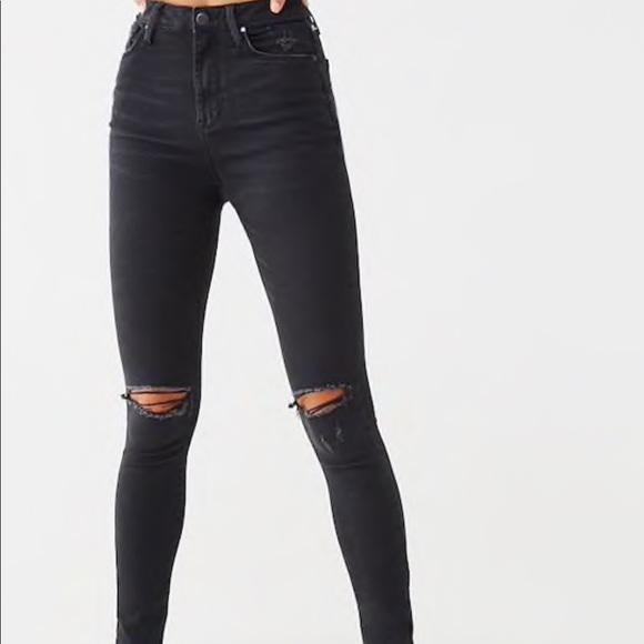 cheap black high waisted ripped jeans
